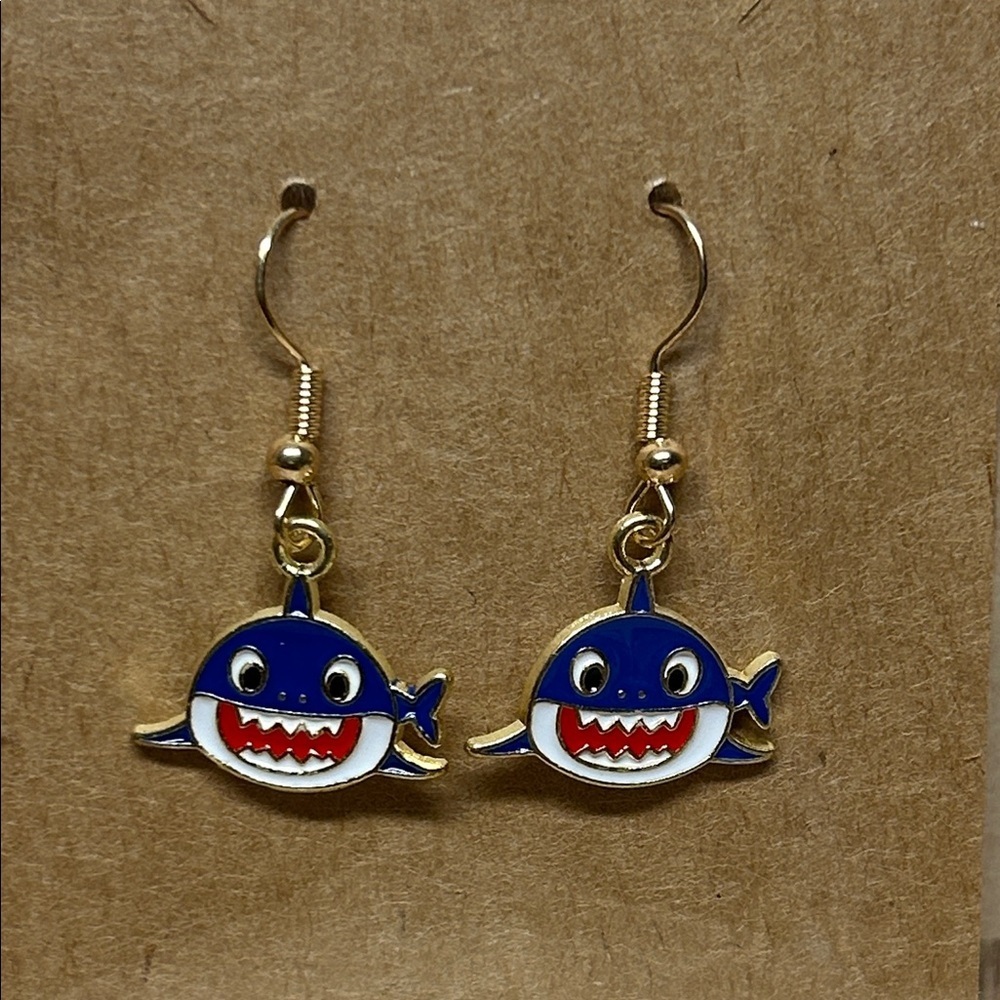 Blue Shark dangle Earrings